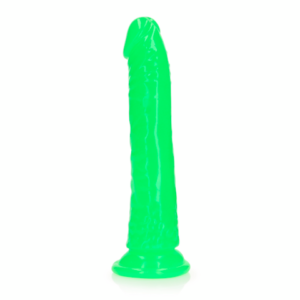 Slim Realistic Dildo with Suction Cup - Glow in the Dark - 7'' / 18 cm